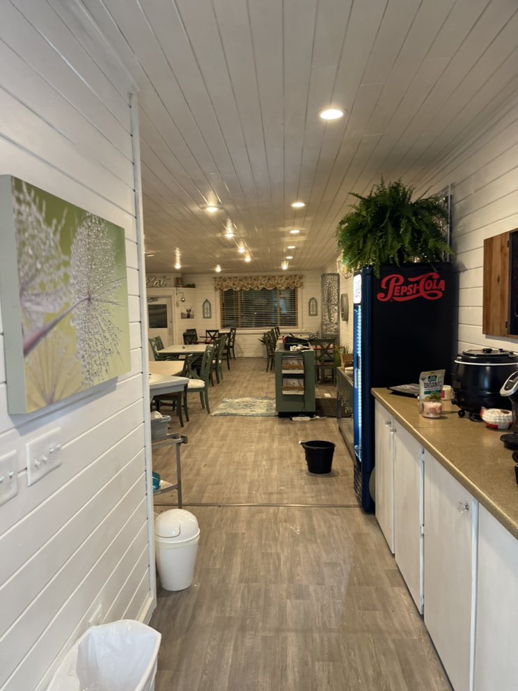 Interior walkway and counter at Joe's Place